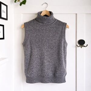 Vintage CC Hughes Sleeveless Turtleneck Sweater Gray Knit Top